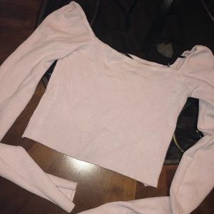 Off shoulder purple crop top